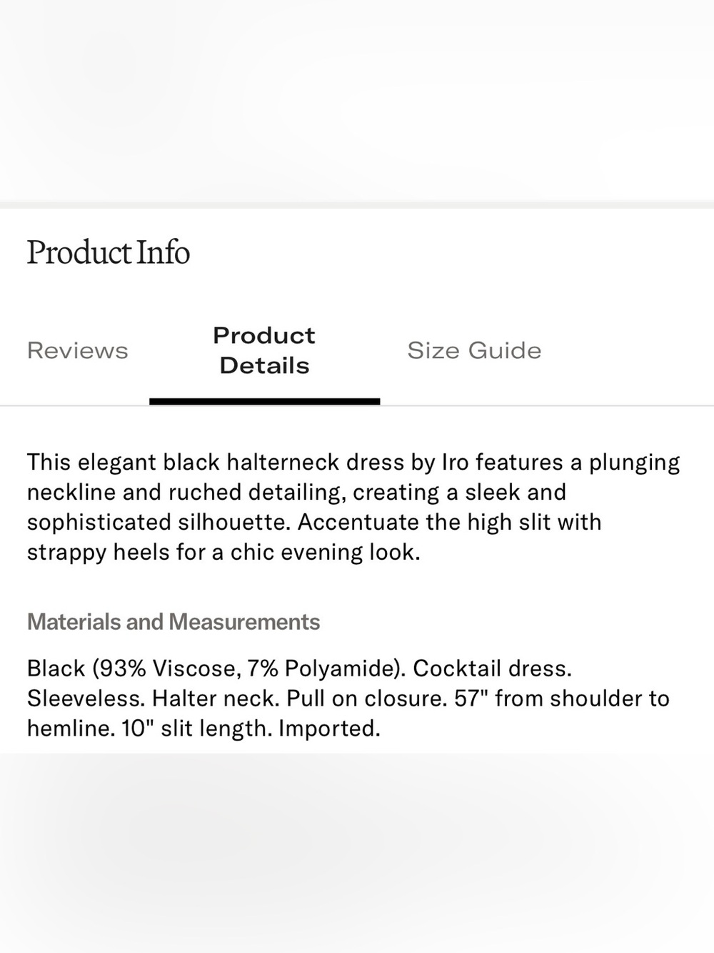 IRO Black Halter Ruched Maxi Dress with Front Slit - Picture 4 of 9